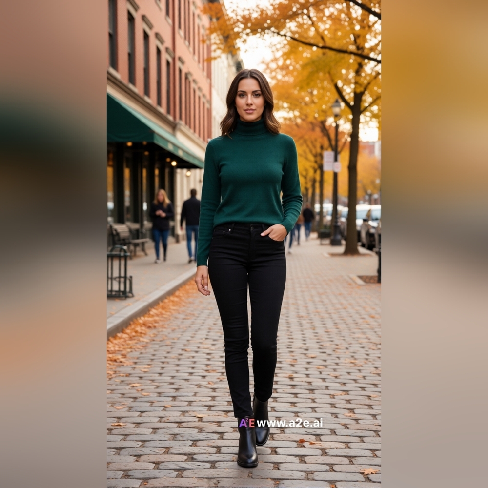 Tag Women's Black Turtleneck Sweater